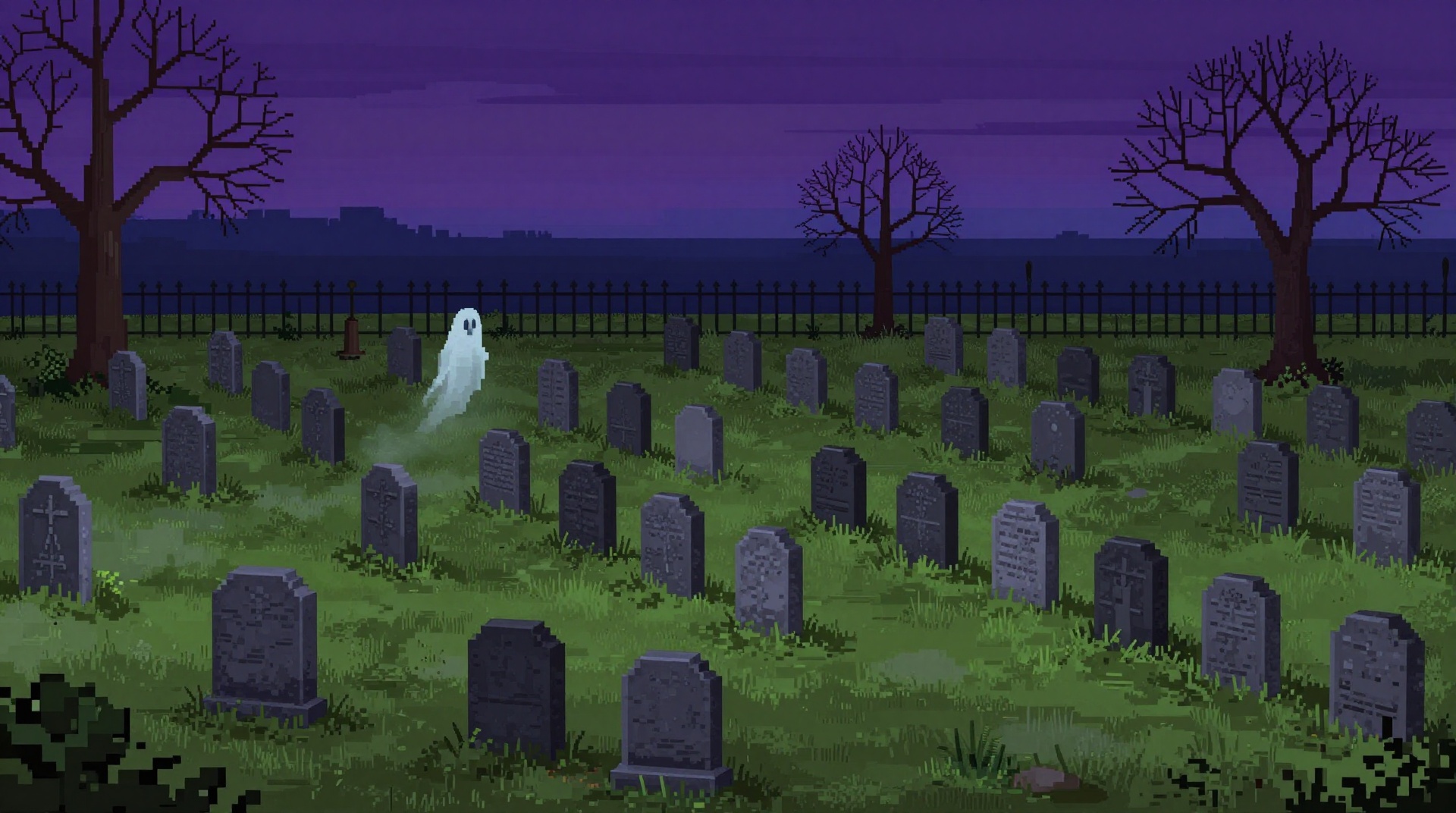 Polaroid pinned to the board: $RIP — pixel graveyard at dusk